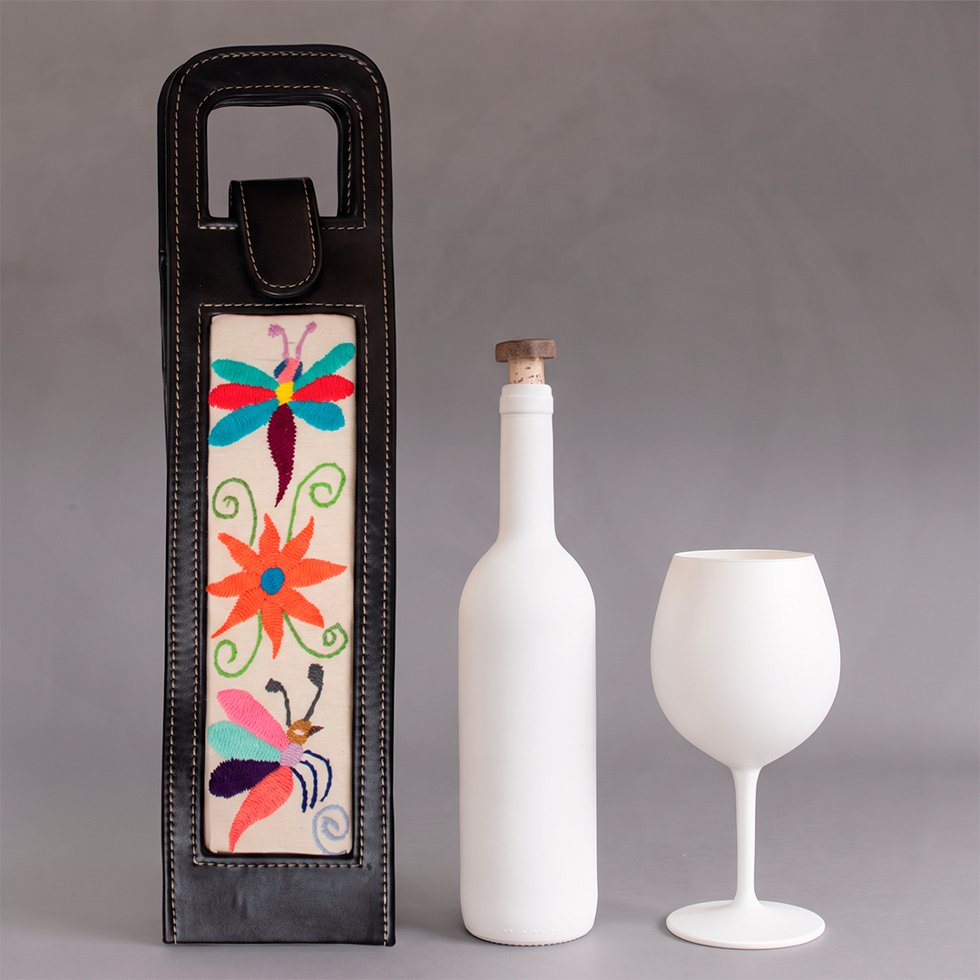 Porta Vinera con Bordado de Colores - Tenango