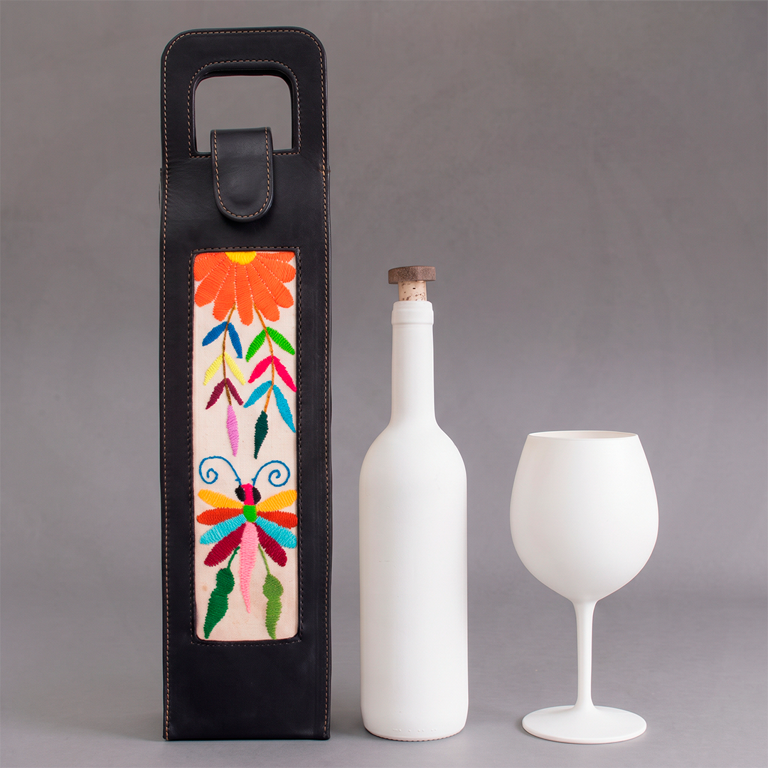 Porta Vinera con Bordado de Colores - Tenango