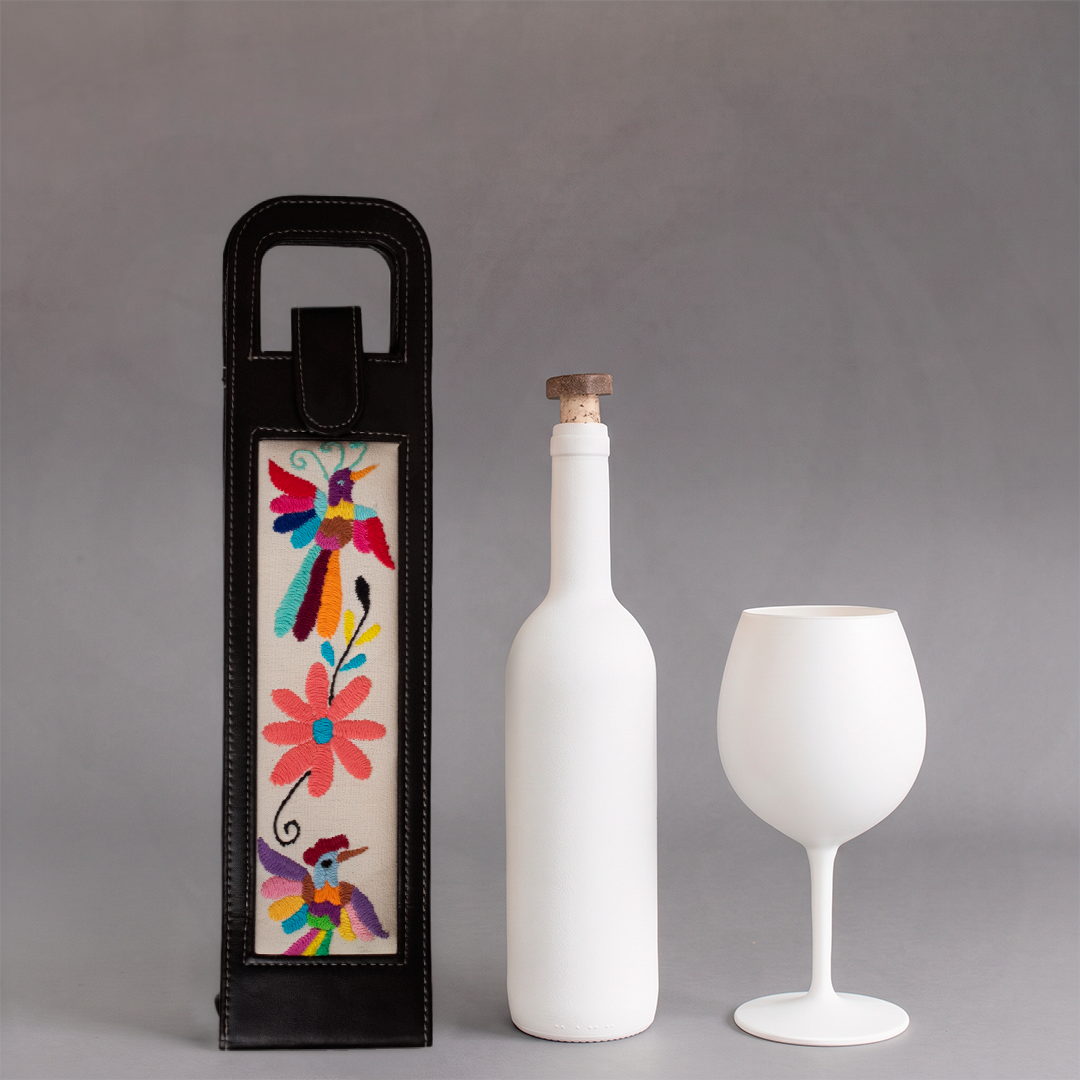 Porta Vinera con Bordado de Colores - Tenango
