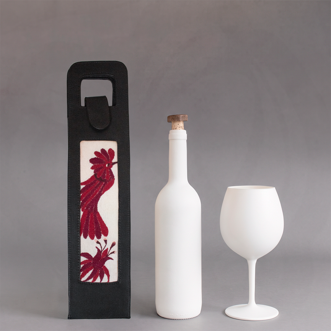 Porta Vinera con Bordado Vino - Tenango